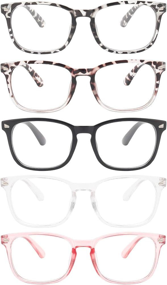 MIGSIR 5 Pack Blue Light Blocking Glasses Women Men, Fashion Computer Gaming UV Eyeglasses Nerd F... | Amazon (US)