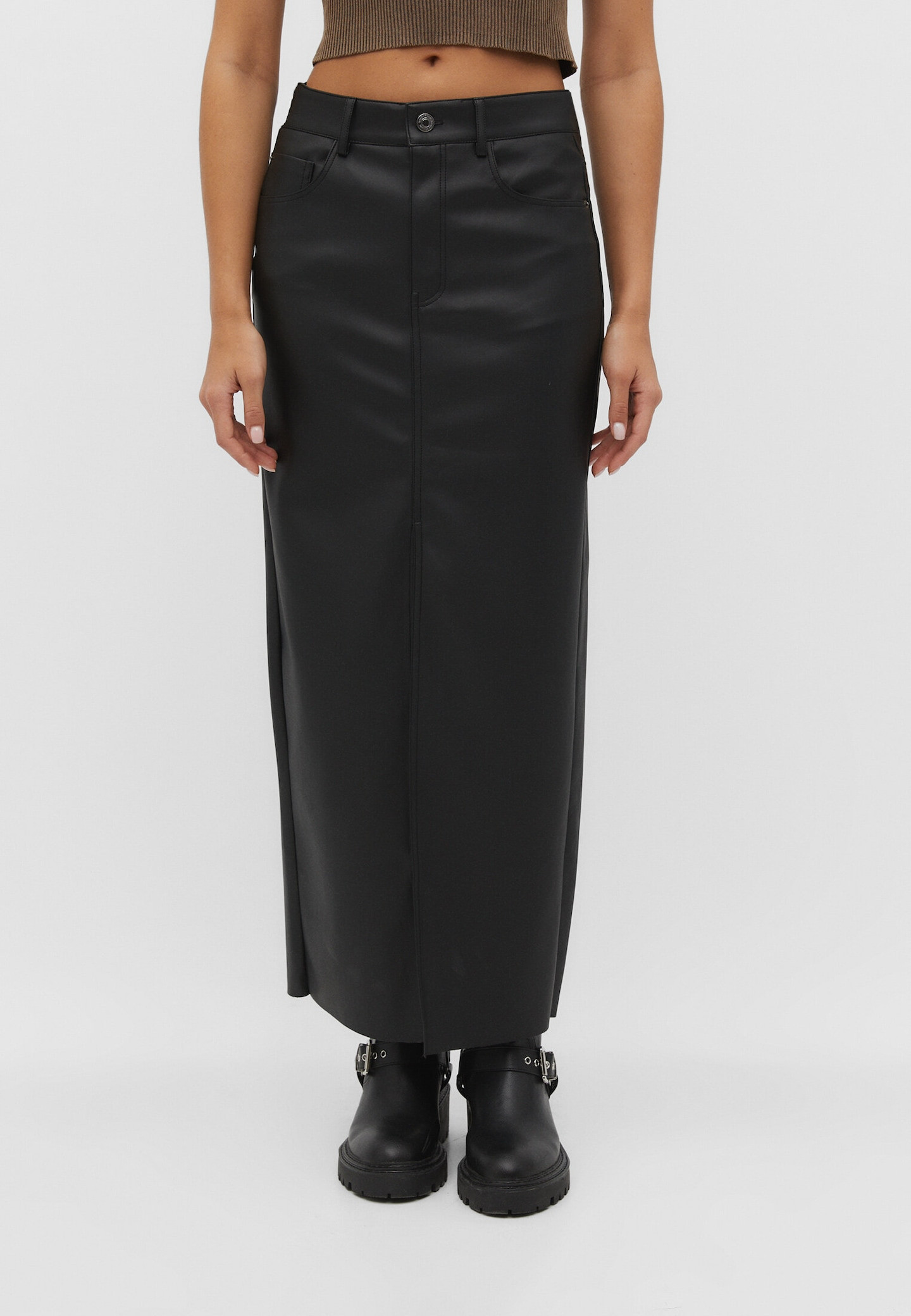 Asymmetric box pleat midi skirt | Stradivarius (UK)