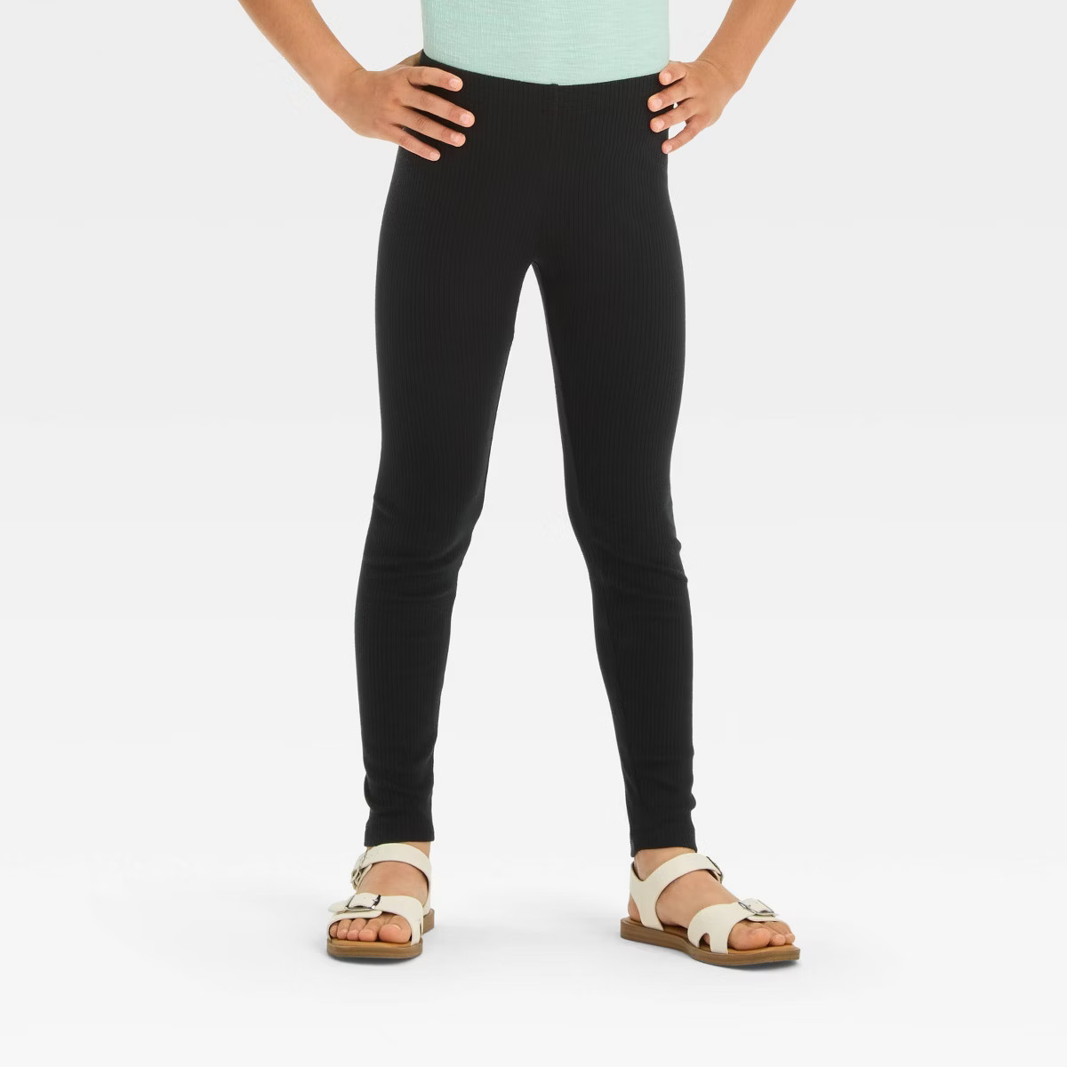Girls' Solid Ribbed Leggings - Cat & Jack™ | Target