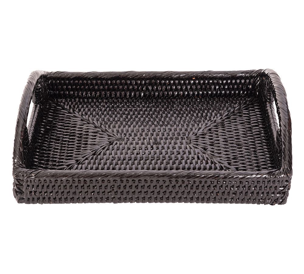 Tava Handwoven Rattan Rectangular Serving Tray | Pottery Barn (US)