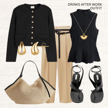 Drinks after work 🥂 

‼️Don’t forget to tap 🖤 to add this post to your favorites folder below and come back later to shop

Make sure to check out the size reviews/guides to pick the right size

Drinks After Work, Black Cardigan, Spring Style, Spring Summer Outfit Inspiration, Smart Casual, Work wear, Black Top, Tailored Trousers, Sandals, Raffia Bag

#LTKeurope #LTKSeasonal #LTKstyletip