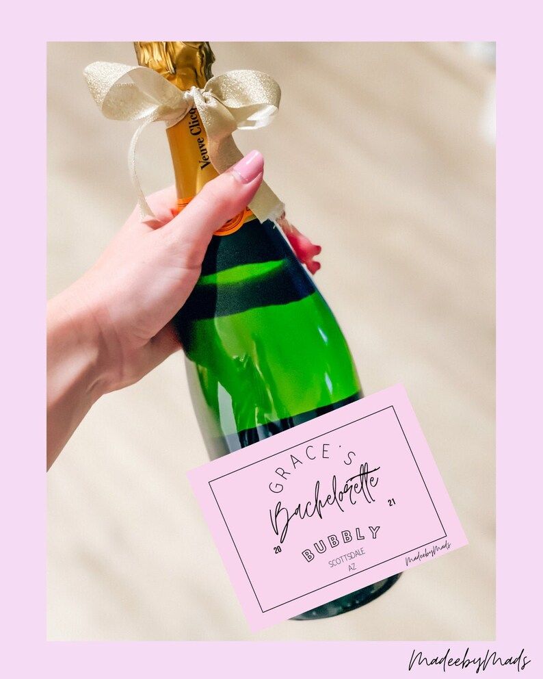 Bachelorette or Custom Bubbly Label - Etsy | Etsy (US)