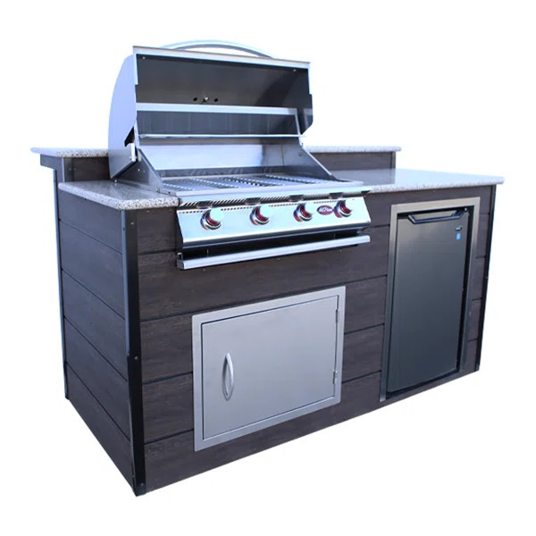 2 -Piece 4-Burner Liquid Propane BBQ Grill Islands | Wayfair North America