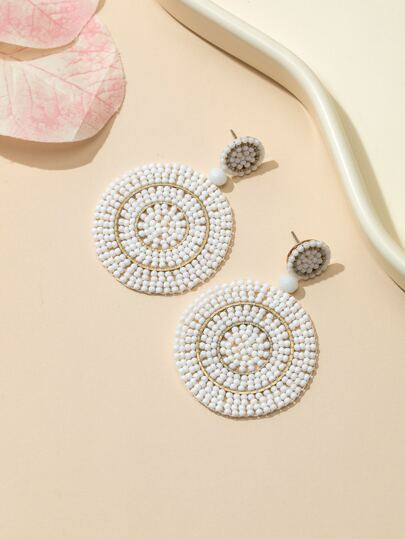 Bead Round Drop Earrings | SHEIN