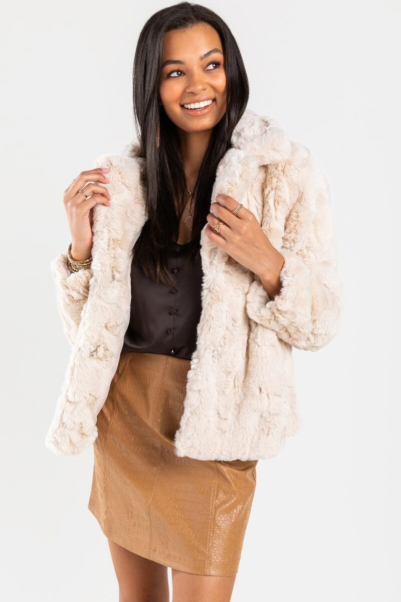 Celina Faux Fur Overcoat | Francesca’s Collections