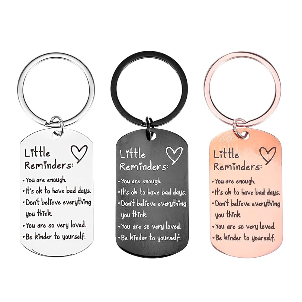 Little Reminders Keychain 3PCS Inspirational Key Ring You Are Enough Daily Affirmation Mental Hea... | Amazon (US)