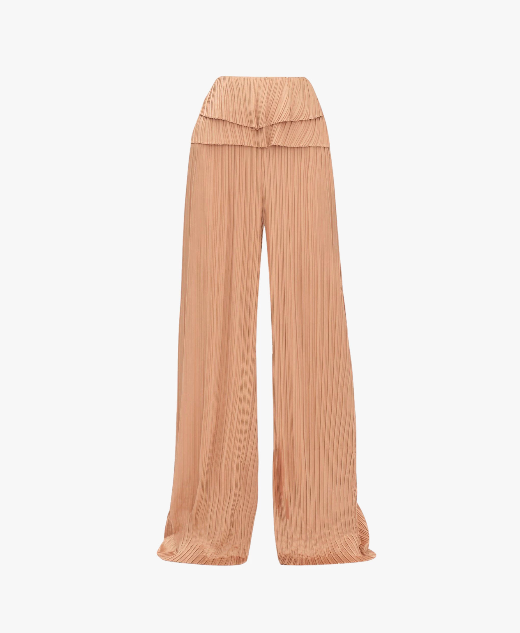 Buy Linea Toffee Pleated Pants by Andrea Iyamah - High waisted pants | Seezona