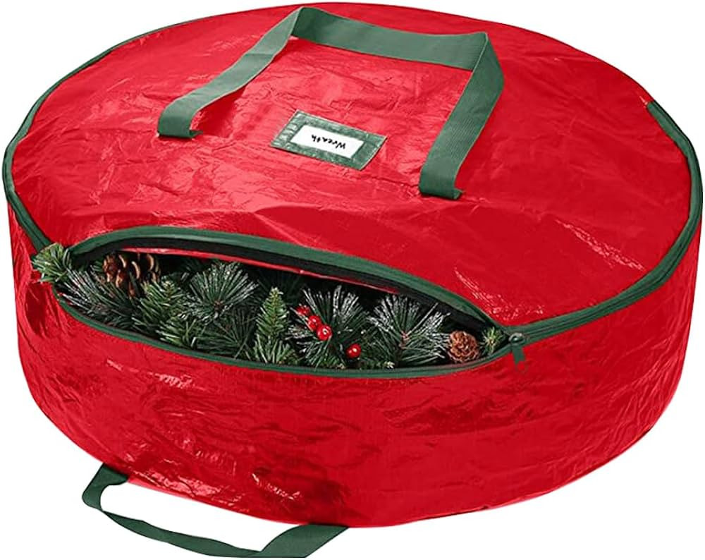 30" Christmas Wreath Storage Bag Artificial Wreath Container Garland Holiday Xmas Wreaths Holder ... | Amazon (CA)