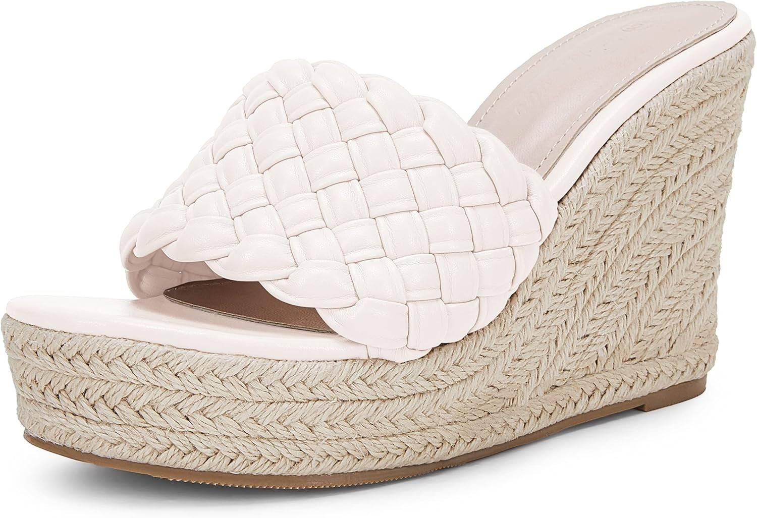 Ermonn Womens Platform Wedge Sandals Espadrilles Braided Open Toe Slip On Summer Mule High Heels | Amazon (US)
