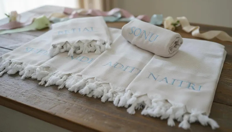 Turkish beach towel , Personalized custom bridesmaid gifts , bachelorette party favors | Etsy (US)