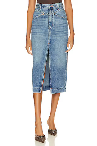 Bardot Jonah Midi Denim Skirt in Vintage from Revolve.com | Revolve Clothing (Global)