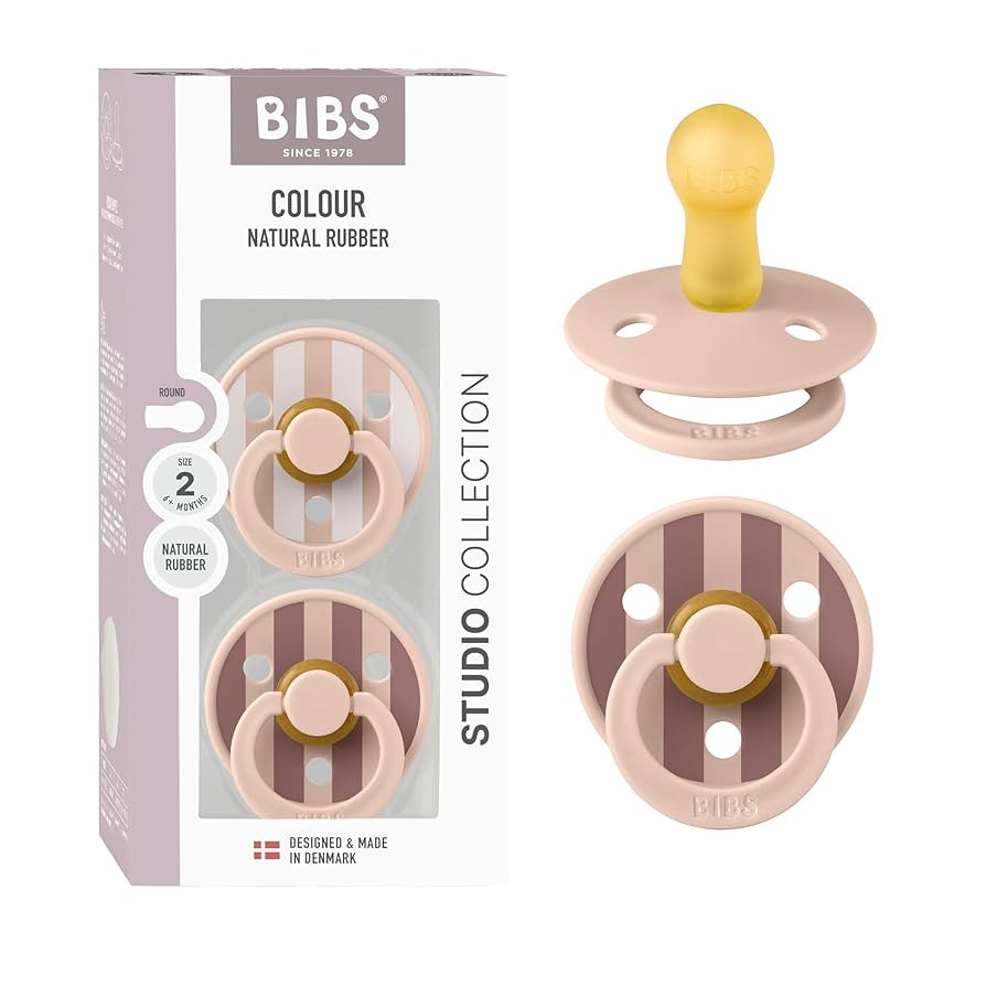 BIBS Pacifiers - Colour Studio 2 Pack | Round Nipple Baby Pacifier | BPA Free Natural Rubber Late... | Amazon (UK)