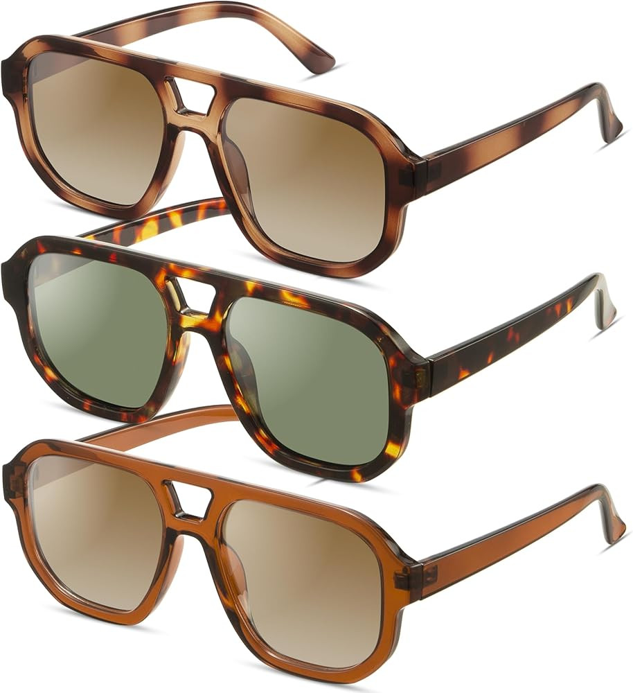 livho Trendy Polarized Square Aviator Sunglasses Women Men Square Eyewear Frame, Retro Sun Glasse... | Amazon (US)