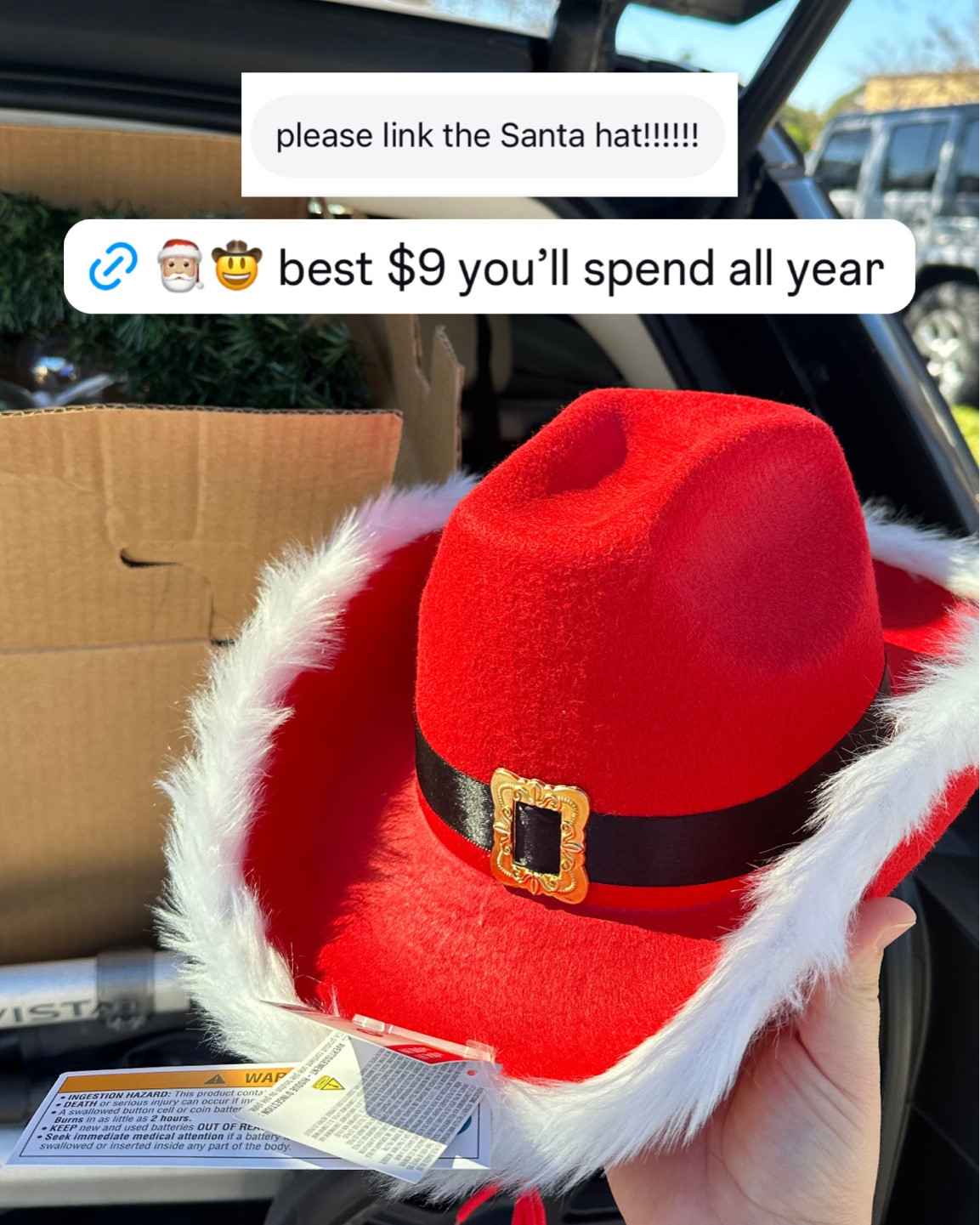 light up Santa cowboy hat 🎅🏼🤠 | under $10 find | Christmas festive outfit inspo | tacky Santa 

#LTKHoliday #LTKSaleAlert #LTKParties