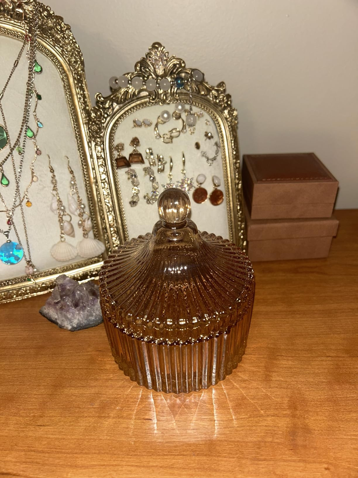 Colorful Glass Jar With Lid - Candy Cookie Container, Jewelry Box, Buffet Biscuit Storage, Decora... | Amazon (US)