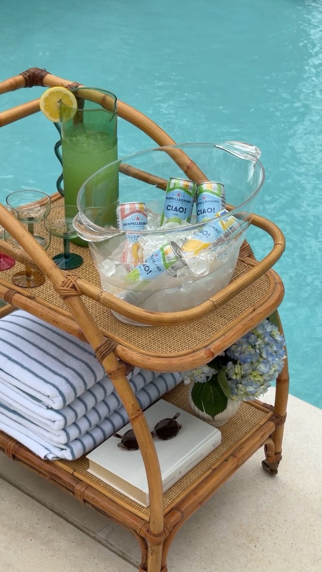 #ad We are ready to spend the whole summer next to the pool 🩵✨ @Wayfair has everything you need for outdoor entertaining this summer - I’m obsessed with this rattan bar cart! 

#wishyouwerehere #outdoor #Wayfair #WayfairPartner

#LTKHome #LTKdayinmylife #LTKSeasonal