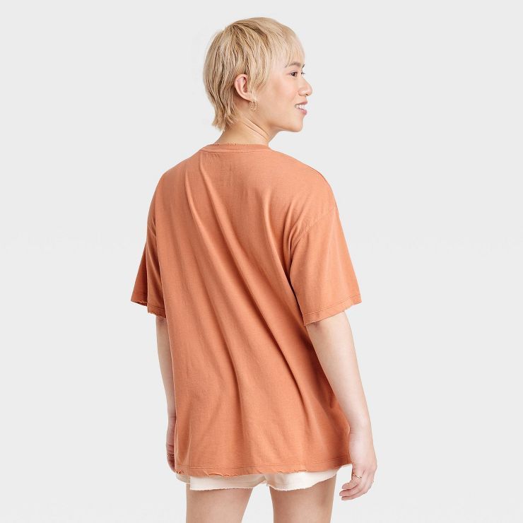 Women's Van Halen Short Sleeve Oversized Graphic T-Shirt - Orange | Target