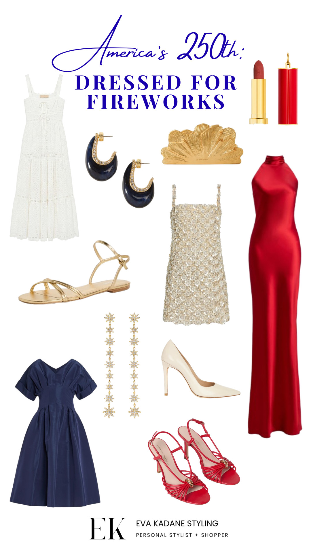 An evening edit inspired by America's 250th, featuring timeless dresses, elegant accessories, and celebration-worthy finishing touches.

#LTKBeauty #LTKstorytime #LTKootd