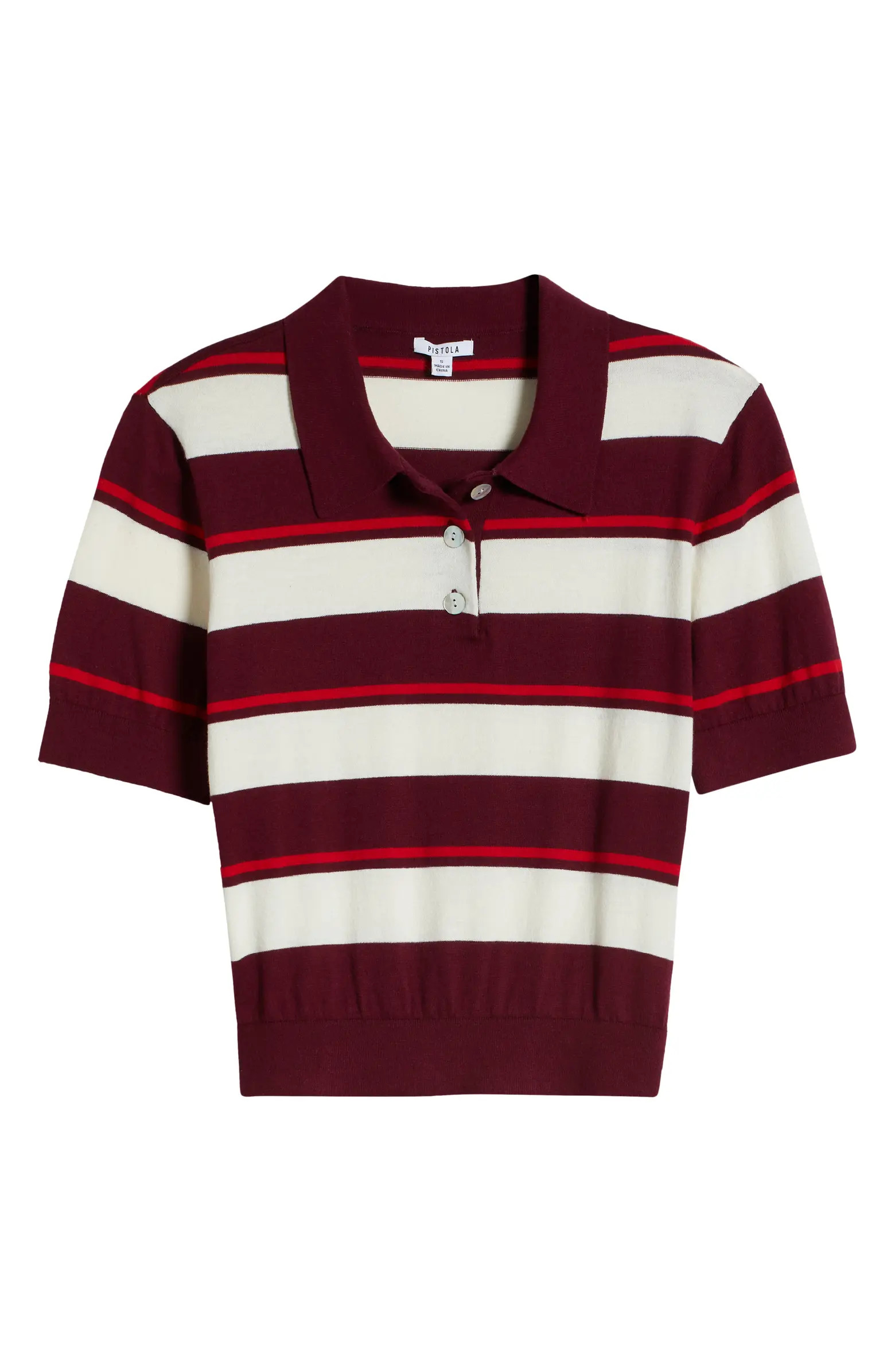 Drea Stripe Cotton Sweater Polo | Nordstrom
