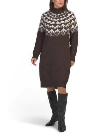 Wool Blend Fairisle Chunky Knit Sweater Dress | Casual Dresses  | Marshalls | Marshalls