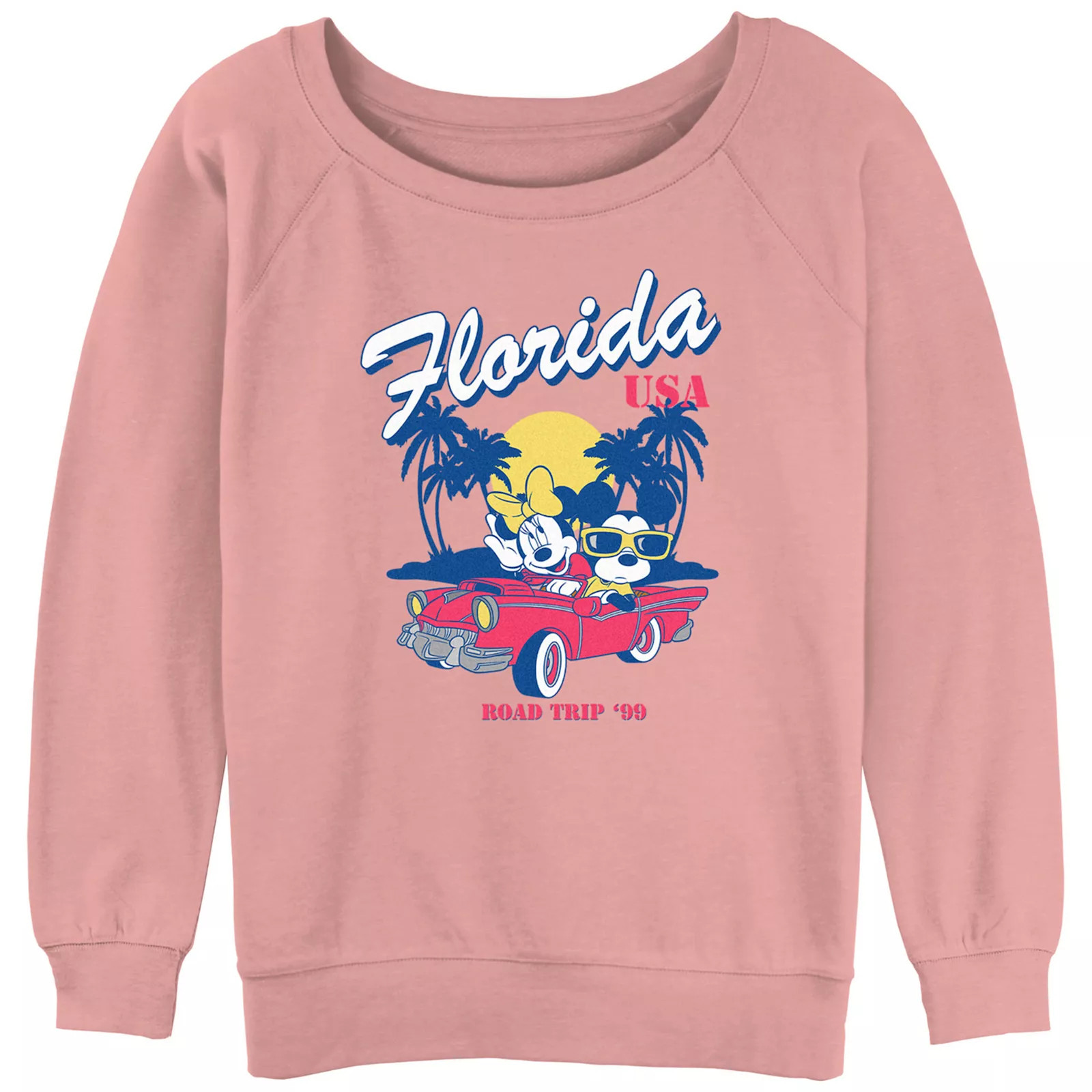 Disney's Mickey Mouse & Minnie Mouse Florida USA Road Trip '99 Juniors' Graphic Pullover, Girl's, Size: XXL, Desert Pink | Kohl's