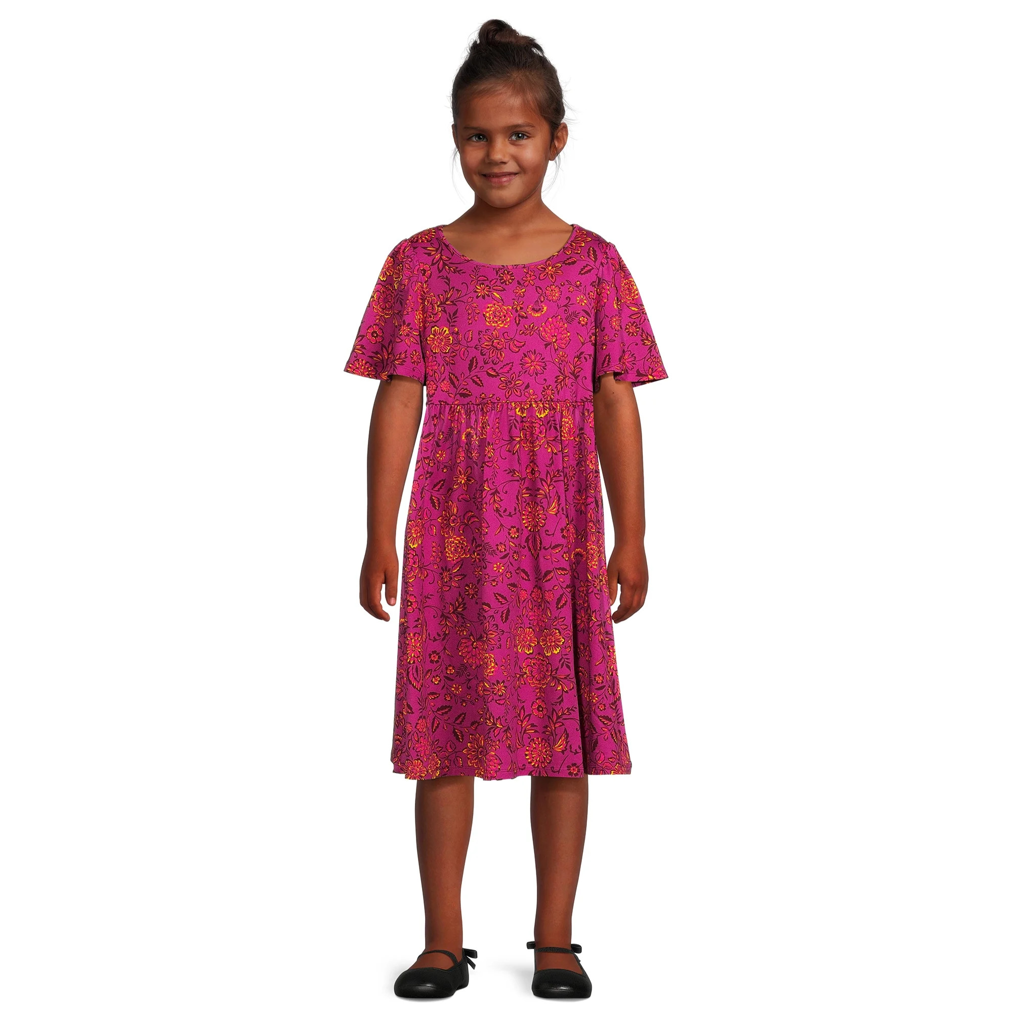 The Pioneer Woman Girls Flutter Sleeve Print Dress, Sizes 7-16 | Walmart (US)