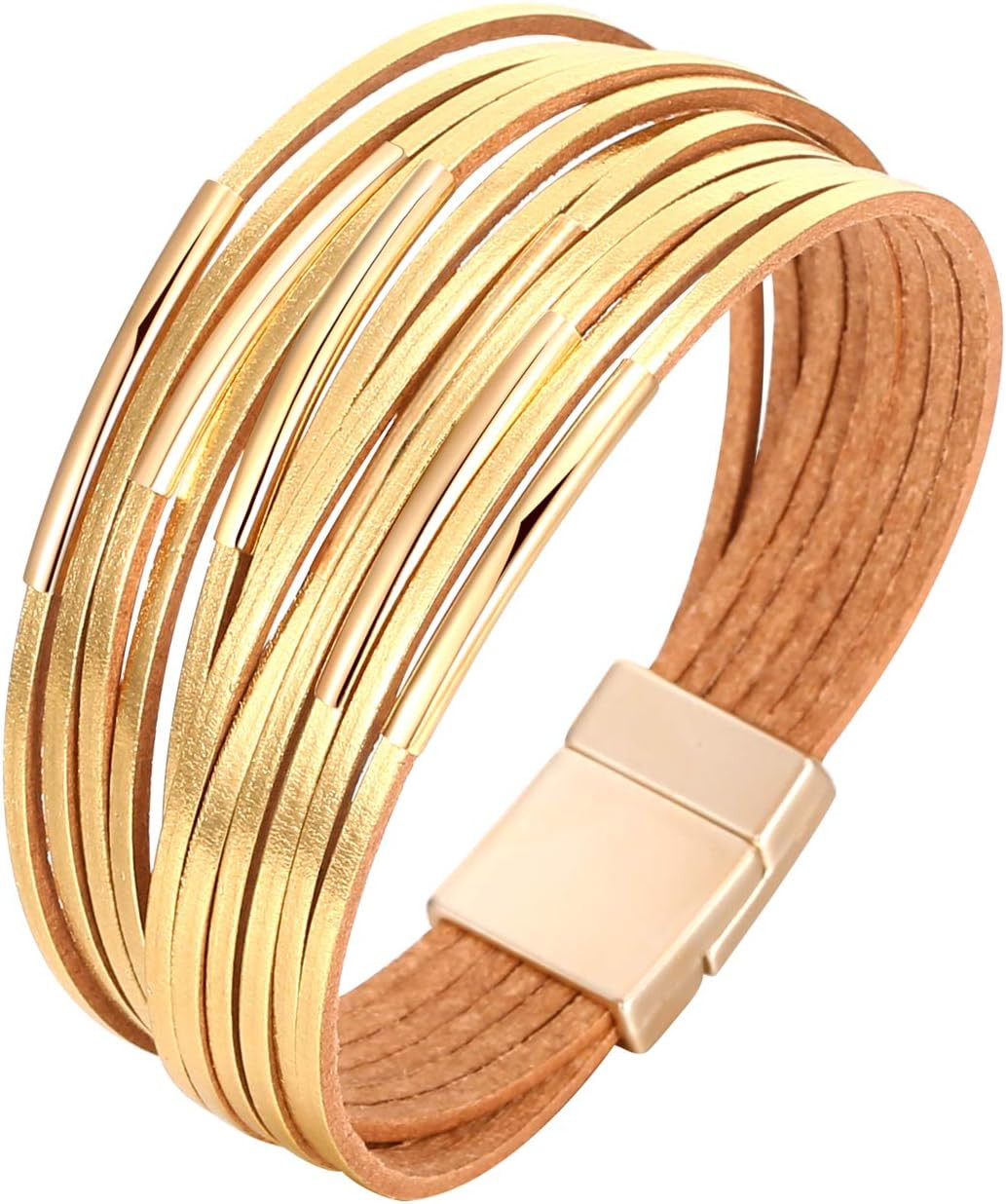 Fesciory Leather Wrap Bracelets for Women, Boho Western Layered Jewelry | Amazon (US)