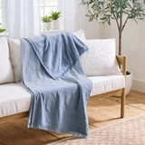 Better Homes & Gardens Woven Chenille Colorblock Throw Blanket, Blue Silver ,Oversize Throw | Walmart (US)