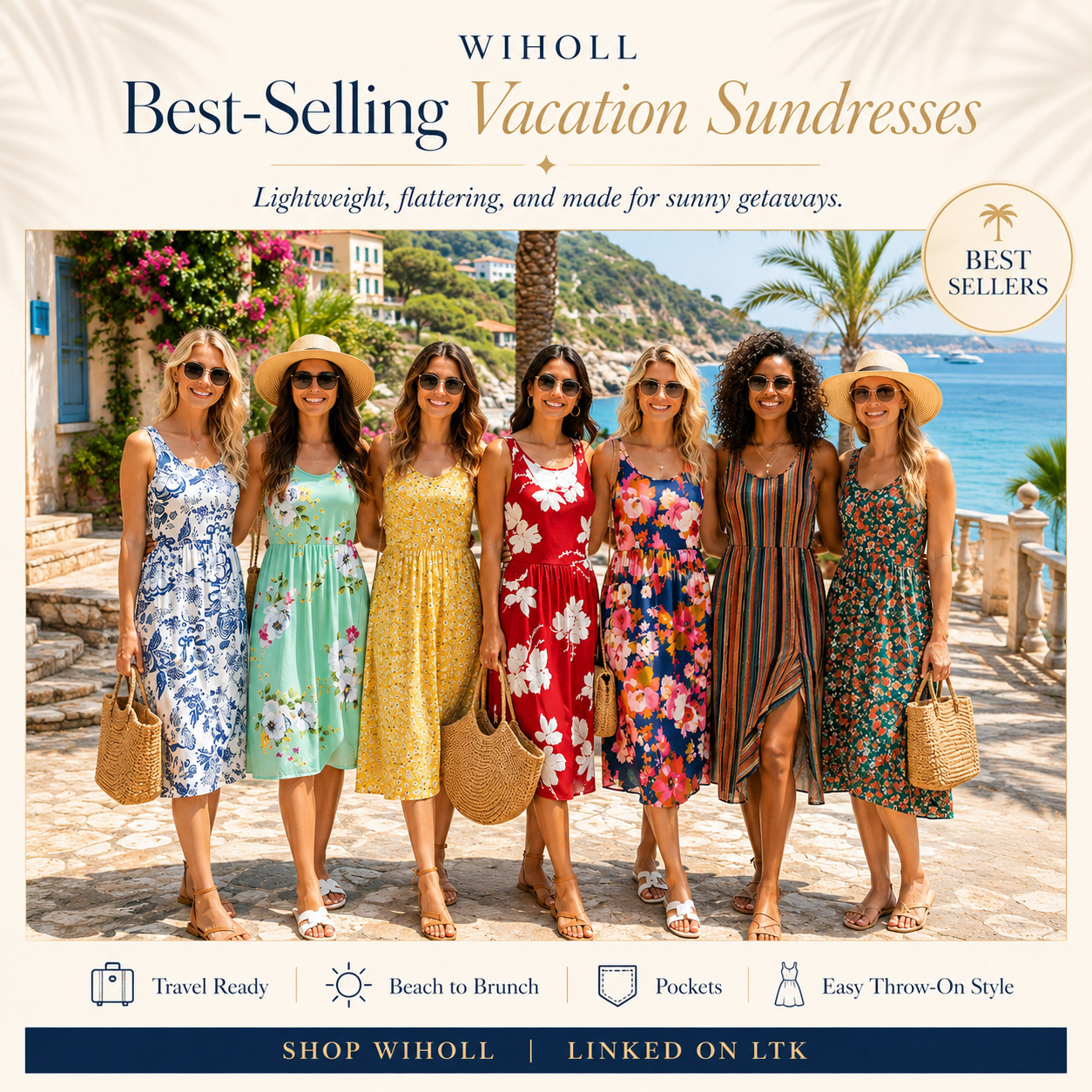 WIHOLL Summer Chic | Sleeveless A-line Midi Sundresses with Pockets (!!)

WIHOLL best-selling vacation sundresses for the easiest sunny getaway outfits you’ll be so glad you packed! ☀️ 

These lightweight sleeveless A-line sundresses with pockets are perfect for beach vacations, resort days, cruises, brunch by the water, lake weekends, sightseeing, casual dinners, summer parties, and those warm-weather days when you want to look cute, feminine, and put together without planning a full outfit.

This is the kind of dress that solves the “what do I wear?” problem in one piece. 

The A-line fit feels flattering and easy, the sleeveless style keeps it breezy for hot days, and the floral and solid options make it simple to find one that fits your vacation vibe. 

Add flat sandals and a straw tote for daytime exploring, then switch to wedges, gold jewelry, and sunglasses for dinner after the beach. 

It’s lightweight, packable, photo-ready, and comfortable enough to wear from morning plans to sunset drinks.

If you’re building a summer travel wardrobe, these are the dresses that earn a spot in your suitcase because they give you a complete outfit with almost no effort — cute for vacation photos, easy for real-life plans, and practical with pockets.

📌 SAVE this for the vacation sundresses that make getting dressed on sunny days effortless.

↓ Everything is linked!

#LTKActive #LTKSaleAlert #LTKTravel
