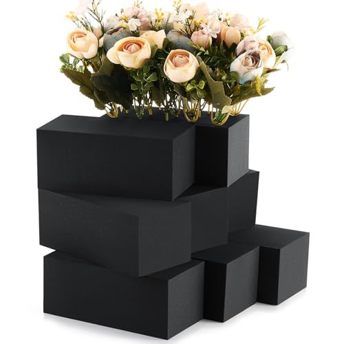 Lallisa 4 Pcs Reusable Floral Foam Blocks Water Weather Resistant Dry Floral Foam for Artificial Flower Arrangements Outdoor Flower Boxes Outside Hanging Planters Wedding Home Decor (6 x 3 x 2.5'') | Amazon (US)