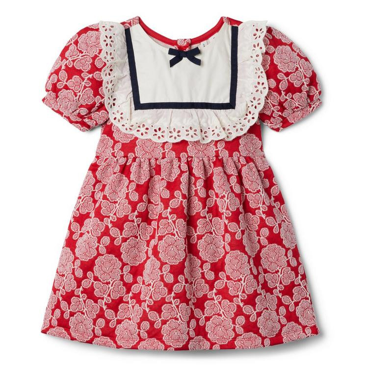 Rose Jacquard Eyelet Ruffle Dress | Janie and Jack
