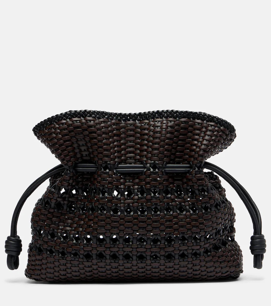 Loewe Flamenco Medium woven leather clutch | Mytheresa (US/CA)