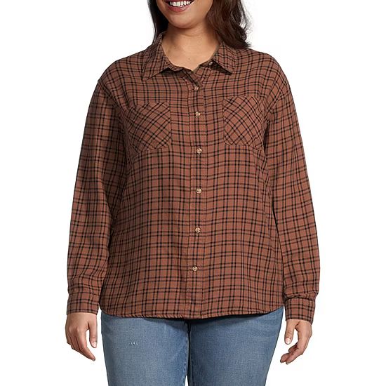 new!a.n.a Plus Womens Long Sleeve Adaptive Regular Fit Button-Down Shirt | JCPenney