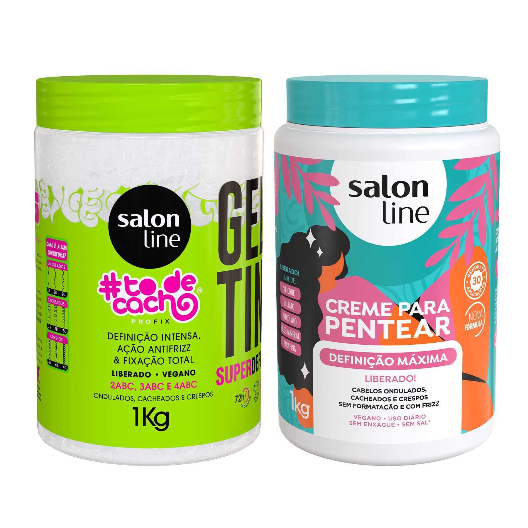 Kit Creme Definição Máxima+Gelatina Super Definição 1kg SaLon Line | DrogaRaia (BR)