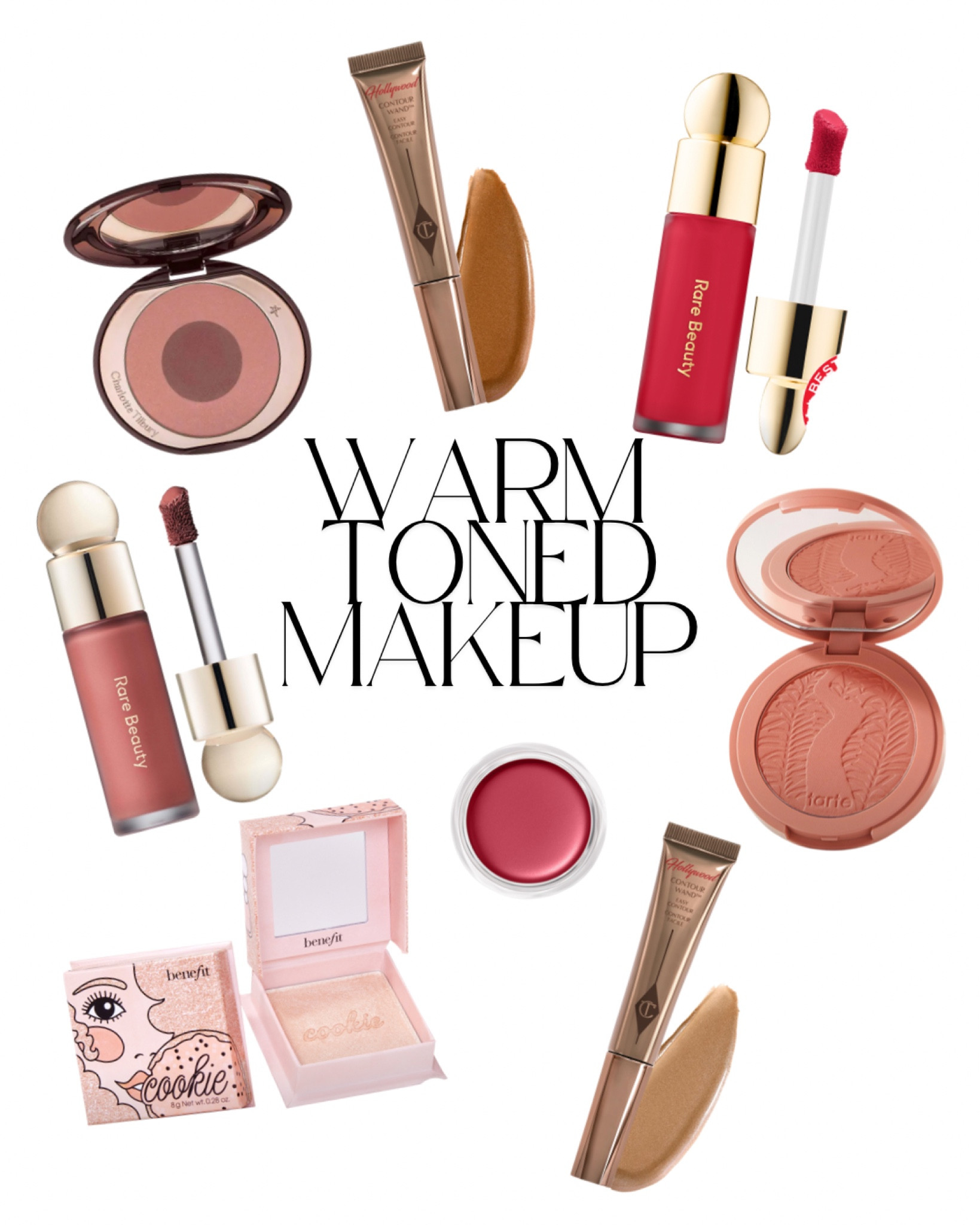 Warm toned blush and bronzer/contour options:

Rare Beauty colors in Hope, Worth, Grateful

CT Hollywood Contour Wands in Light to Medium and Medium to Dark

#LTKBeauty #LTKWedding #LTKFindsUnder100