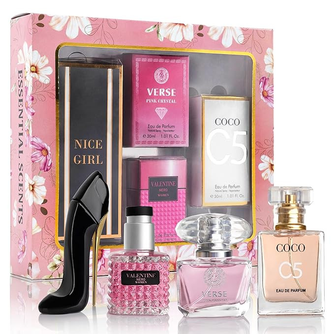 Essential 4 PC Mini Perfume Set, Birthday Gift Set for Women, Eau De Parfum 30ml Each, Vanilla Pe... | Amazon (US)