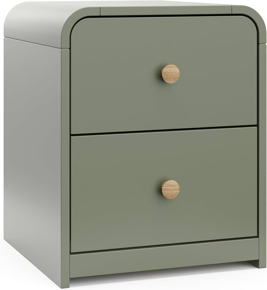 Storkcraft Next Santos 2-Drawer Nightstand, Olive with Natural | Amazon (US)