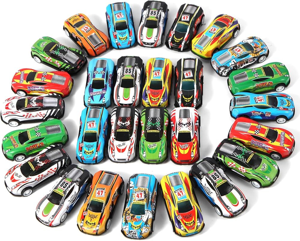 28 Pack Pull Back Cars for Kids, Mini Vehicles Toy Bulk Party Favor Race Cars Toys, Goodie Bag St... | Amazon (US)