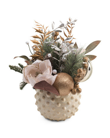 16in Magnolia And Pinecone Arrangement | TJ Maxx