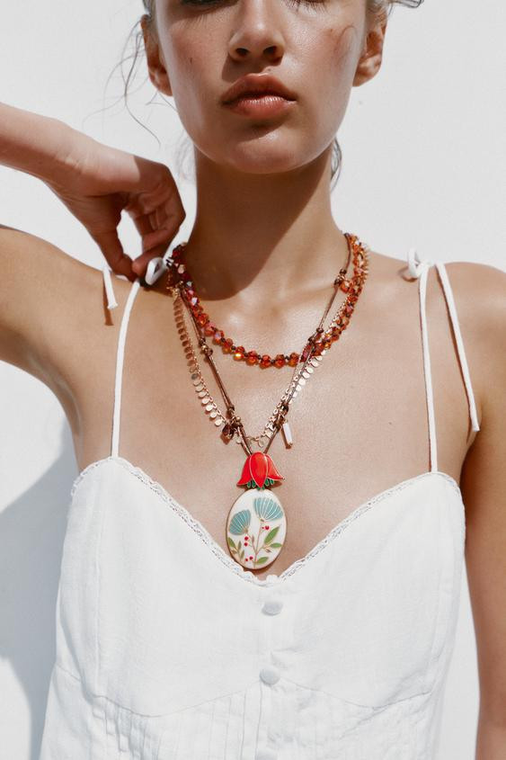 3-PACK OF BEADED FLOWER NECKLACES | Zara US