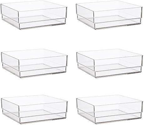 STORi Clear Plastic Drawer Organizers 6" x 6" x 2" l Set of 6 | Amazon (US)