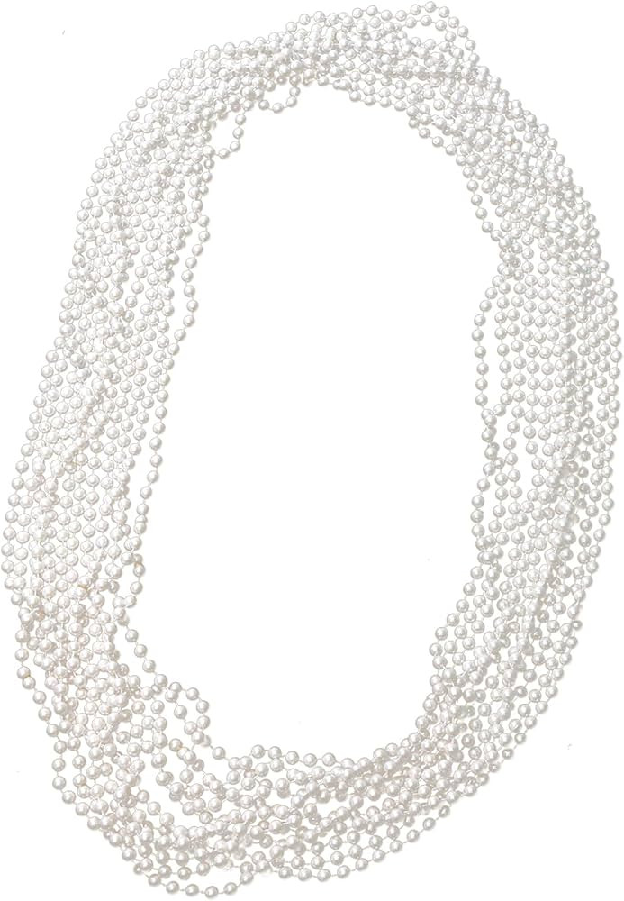 Skeleteen Faux White Pearl Necklaces - Pearl Beaded Necklace Party Favors - 12Pk | Amazon (US)