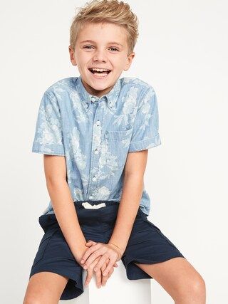Short-Sleeve Floral Chambray Pocket Shirt for Boys | Old Navy (US)