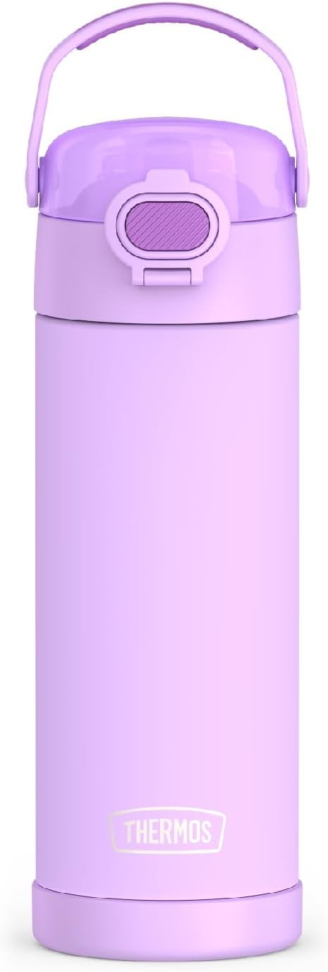 THERMOS FUNTAINER 16 Ounce Stainless Steel Vacuum Insulated Bottle with Wide Spout Lid, Neon Purp... | Amazon (US)
