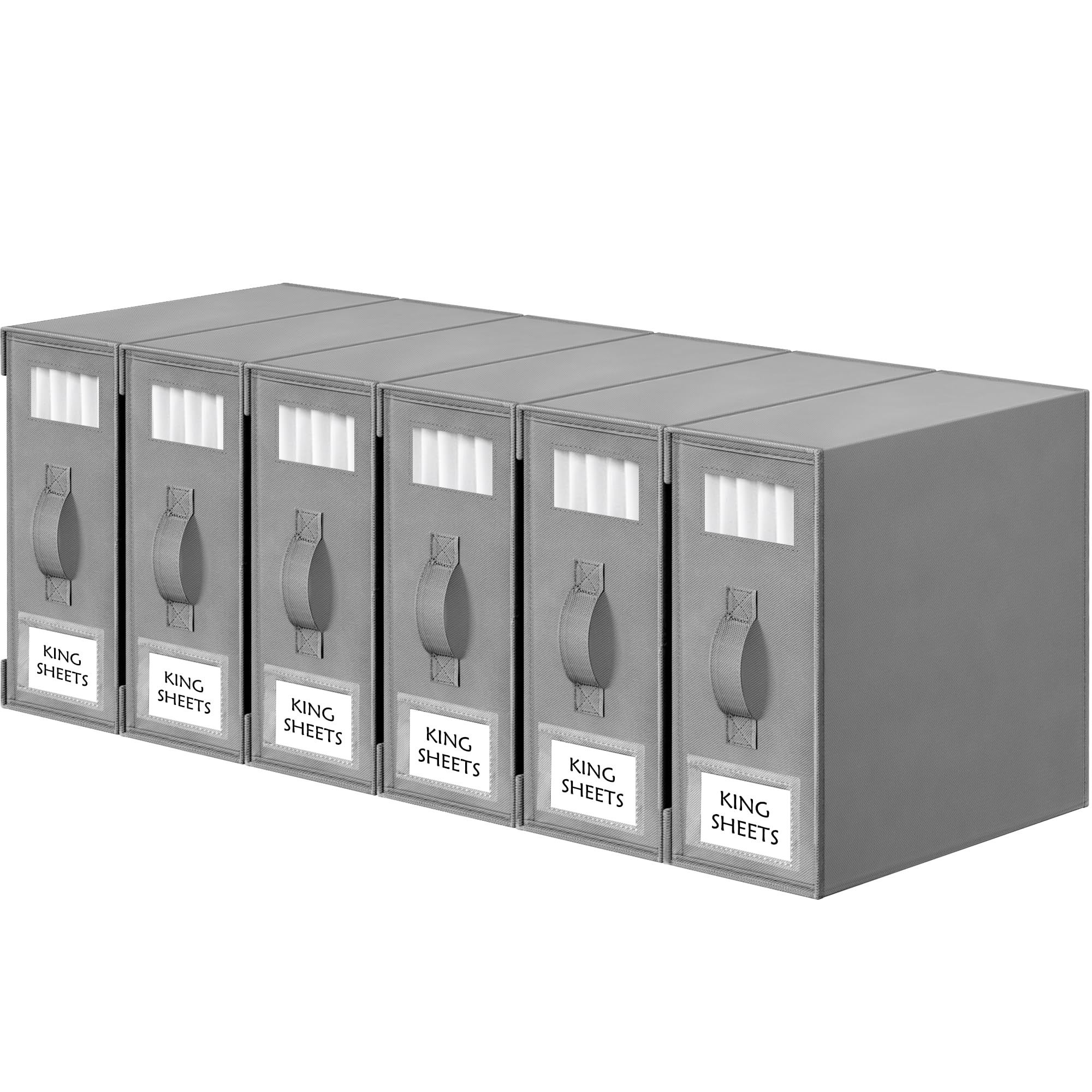 Criusia Bed Sheet Organizers and Storage, 6 Pack Foldable Linen Closet Organizer Box – Bedding ... | Amazon (US)