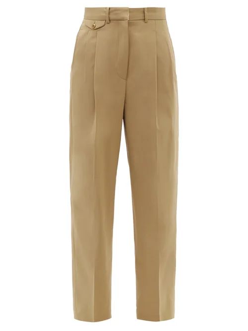 The Frankie Shop - Pernille Pleated Fresco Trousers - Womens - Camel | Matches (US)