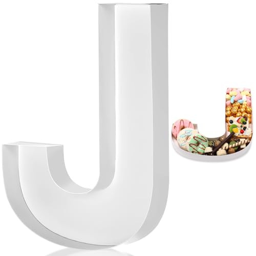 Mifoci 13.7" Cardboard Letter for Charcuterie Birthday Party and Anniversary Fillable Paper Mache Chocolate Candy Decoration (Letter J) | Amazon (US)
