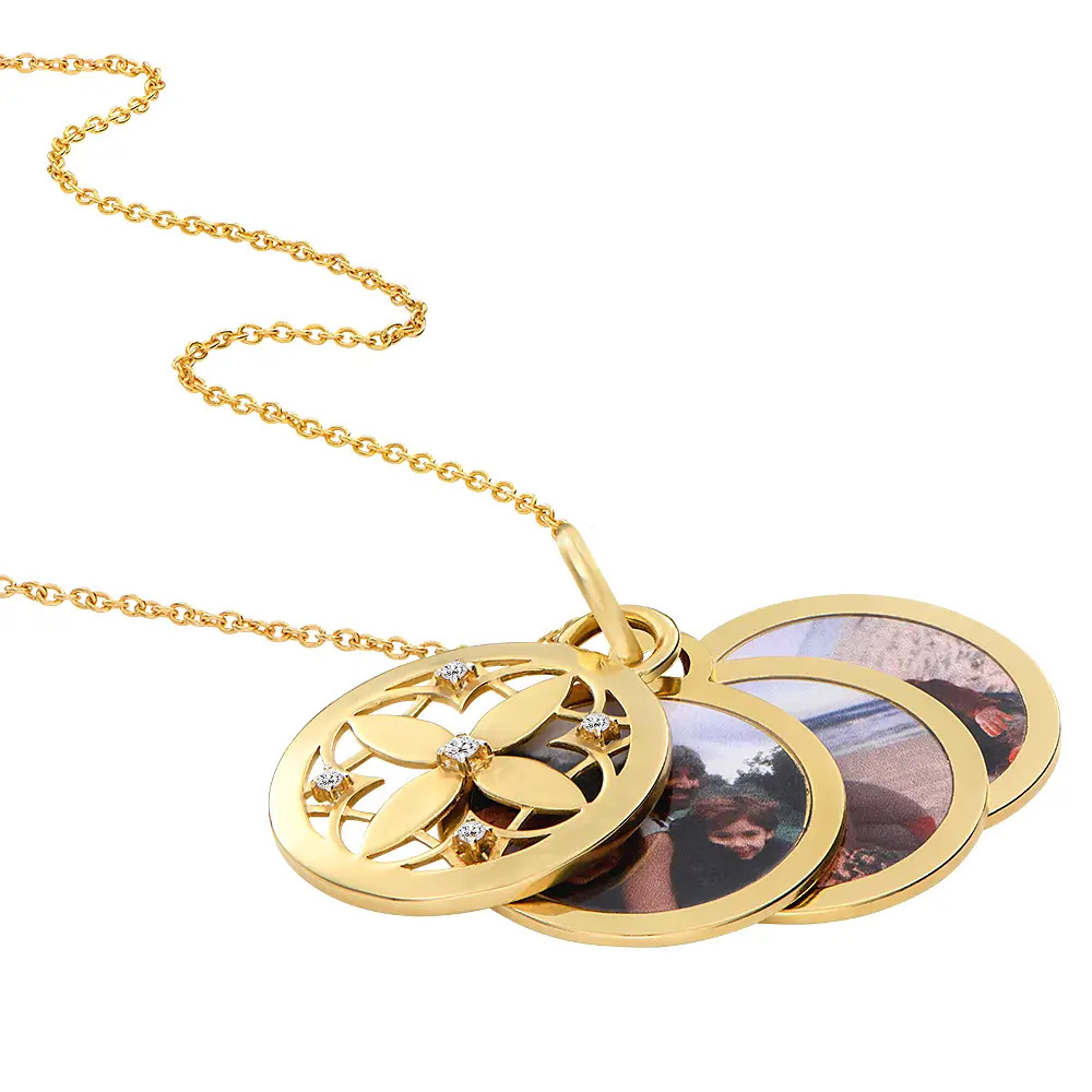 Floret Photo Pendant Necklace in 18K Gold Vermeil | MYKA