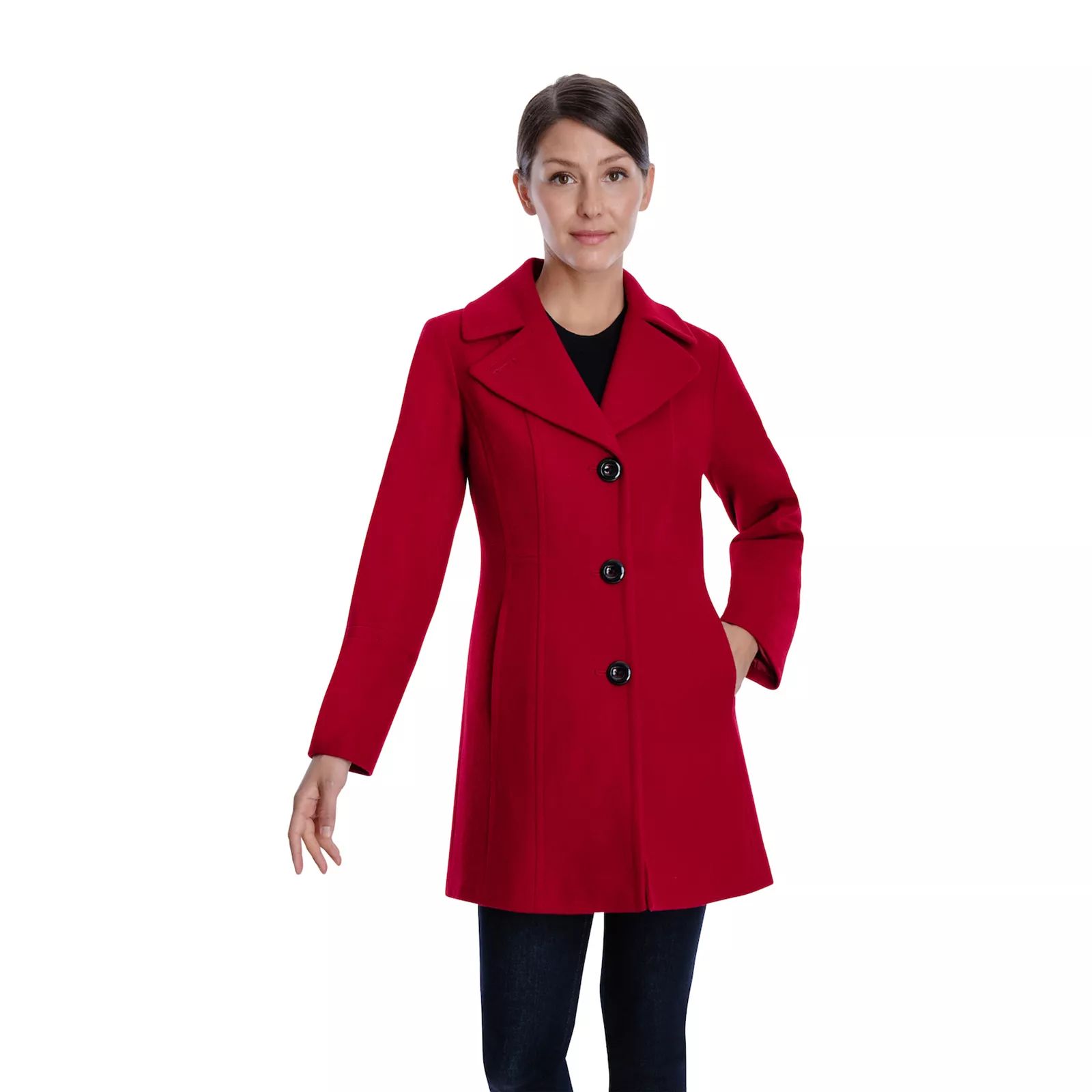 Petite London Fog Wool-Blend Coat, Women's, Size: Large Petite, Med Red | Kohl's