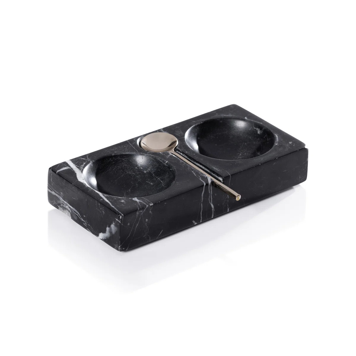 Marmora Marble Salt & Pepper Dish with Spoon | Wayfair North America
